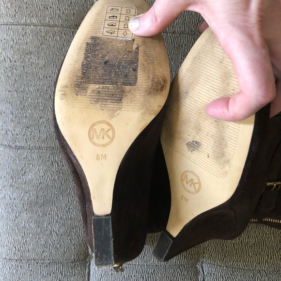 Michael Kors Wedge Suede Leather Boots 8M - Picture 3 of 6
